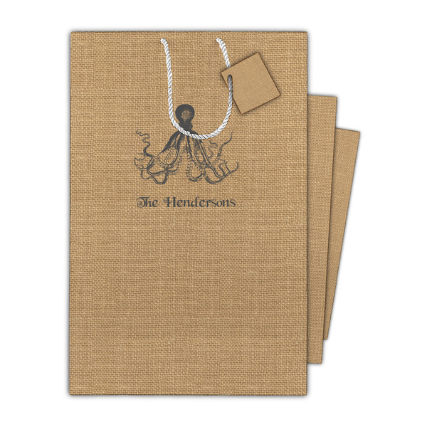 Octopus & Burlap Print Gift Bags - Parent/Main