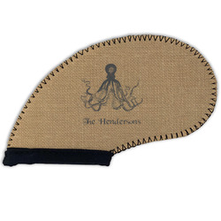 Octopus & Burlap Print Golf Club Iron Cover - Single (Personalized)