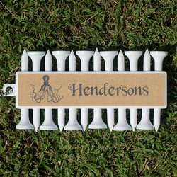 Octopus & Burlap Print Golf Tees & Ball Markers Set (Personalized)