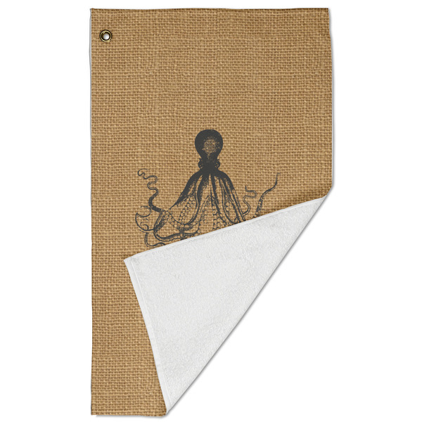 Octopus & Burlap Print Golf Towel - Folded (Large)