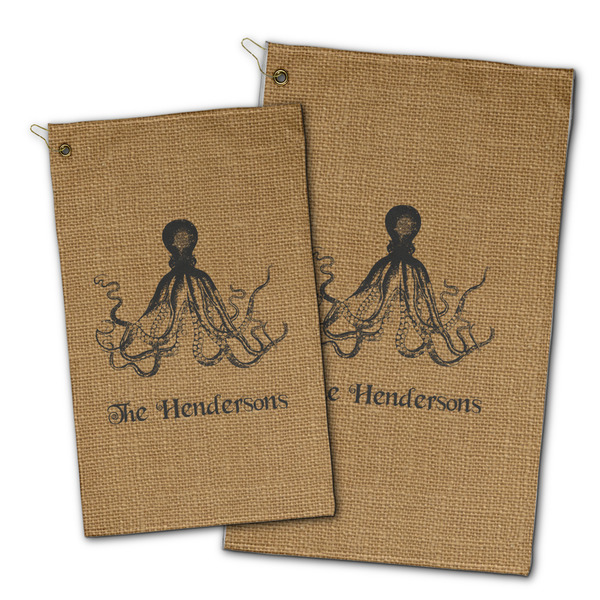 Octopus & Burlap Print Golf Towel - PARENT (small and large)