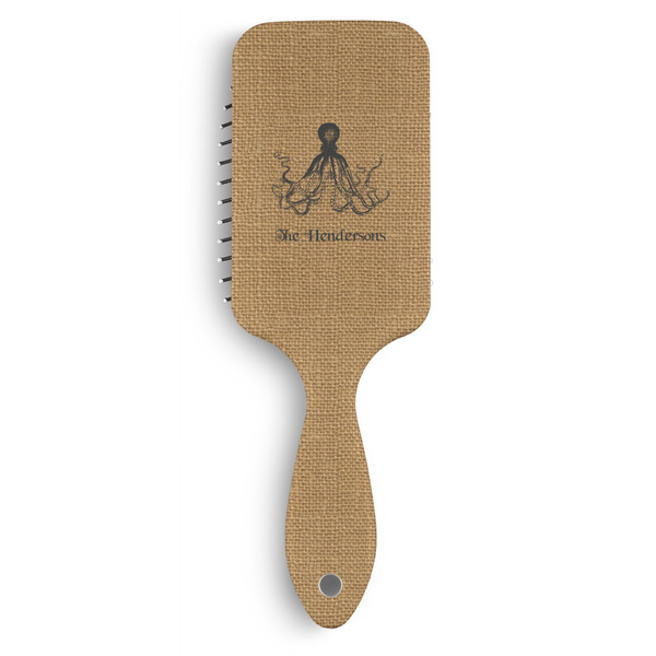 Custom Octopus & Burlap Print Hair Brushes (Personalized)