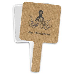 Octopus & Burlap Print Hand Mirror (Personalized)