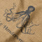 Octopus & Burlap Print Hooded Baby Towel- Detail Close Up