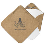 Octopus & Burlap Print Hooded Baby Towel (Personalized)