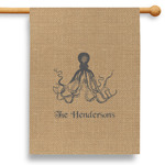 Octopus & Burlap Print 28" House Flag - Double Sided (Personalized)
