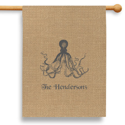Octopus & Burlap Print 28" House Flag - Single Sided (Personalized)