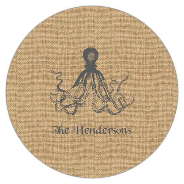 Octopus & Burlap Print Icing Circle - Medium - Single