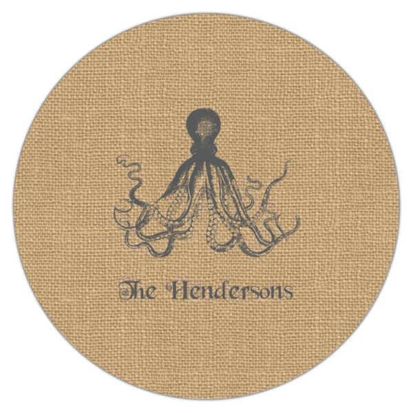 Octopus & Burlap Print Icing Circle - Small - Single