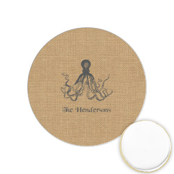 Octopus & Burlap Print Printed Cookie Topper - 1.25" (Personalized)