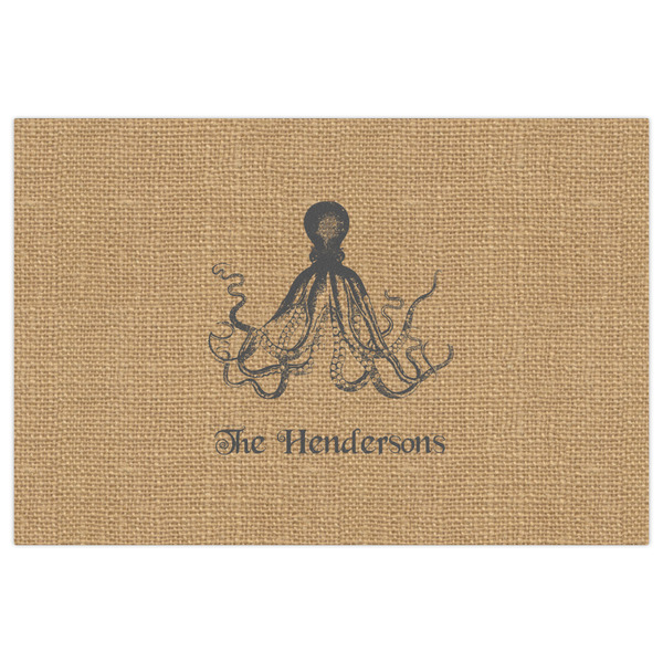 Octopus & Burlap Print Indoor / Outdoor Rug - 4'x6' - Front Flat