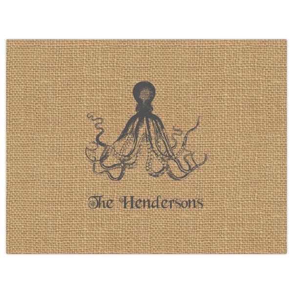 Octopus & Burlap Print Indoor / Outdoor Rug - 6'x8' - Front Flat