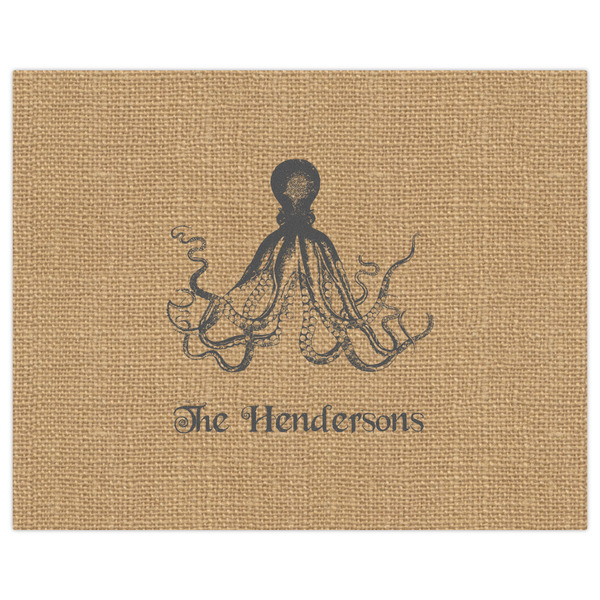 Octopus & Burlap Print Indoor / Outdoor Rug - 8'x10' - Front Flat