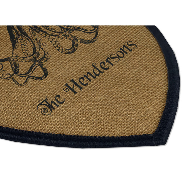 Octopus & Burlap Print Iron on Shield 3 Detail