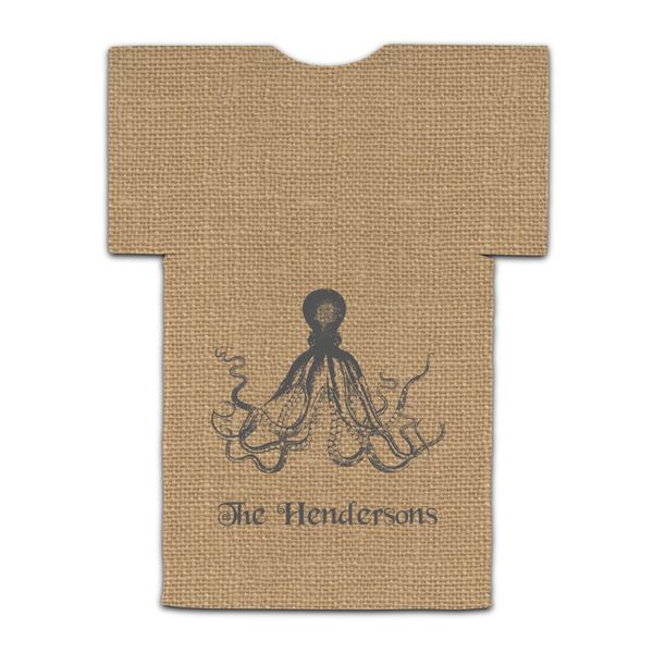 Octopus & Burlap Print Jersey Bottle Cooler - BACK (flat)