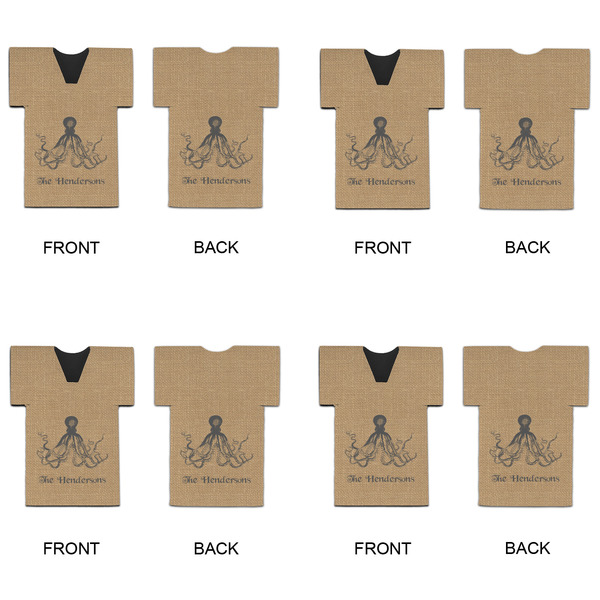 Octopus & Burlap Print Jersey Bottle Cooler - Set of 4 - APPROVAL
