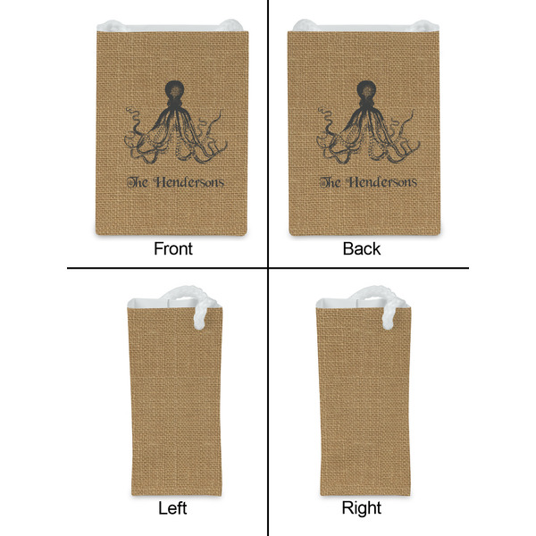 Octopus & Burlap Print Jewelry Gift Bag - Gloss - Approval