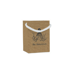 Octopus & Burlap Print Jewelry Gift Bags - Gloss (Personalized)