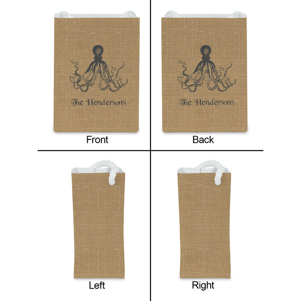 Octopus & Burlap Print Jewelry Gift Bag - Matte - Approval