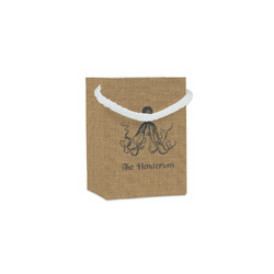 Octopus & Burlap Print Jewelry Gift Bags - Matte (Personalized)