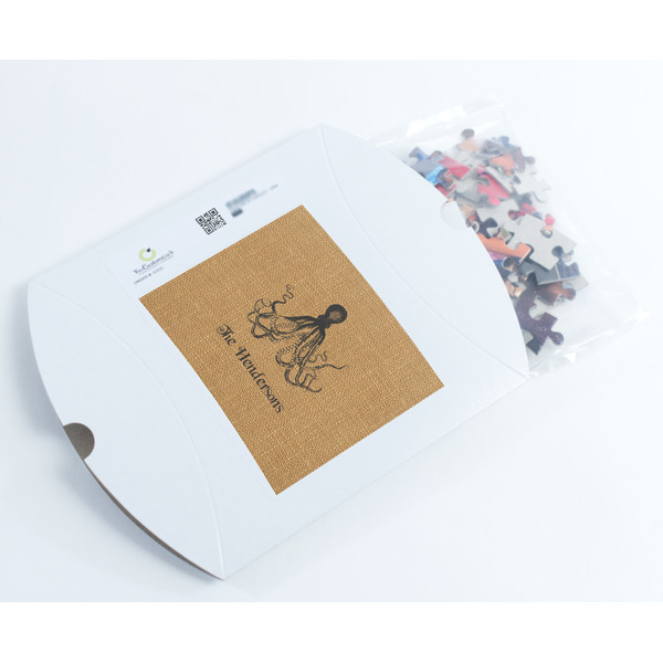 Octopus & Burlap Print Jigsaw Puzzle 110 Piece - Box