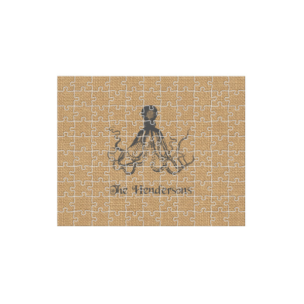 Custom Octopus & Burlap Print 110 pc Jigsaw Puzzle (Personalized)