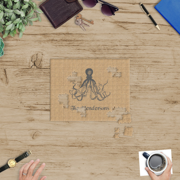 Octopus & Burlap Print Jigsaw Puzzle 252 Piece - In Context