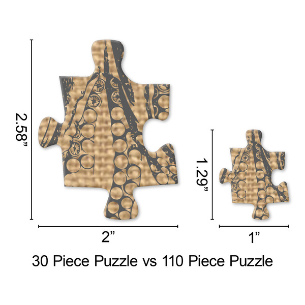 Octopus & Burlap Print Jigsaw Puzzle - Piece Comparison