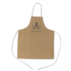 Octopus & Burlap Print Kid's Apron w/ Name or Text
