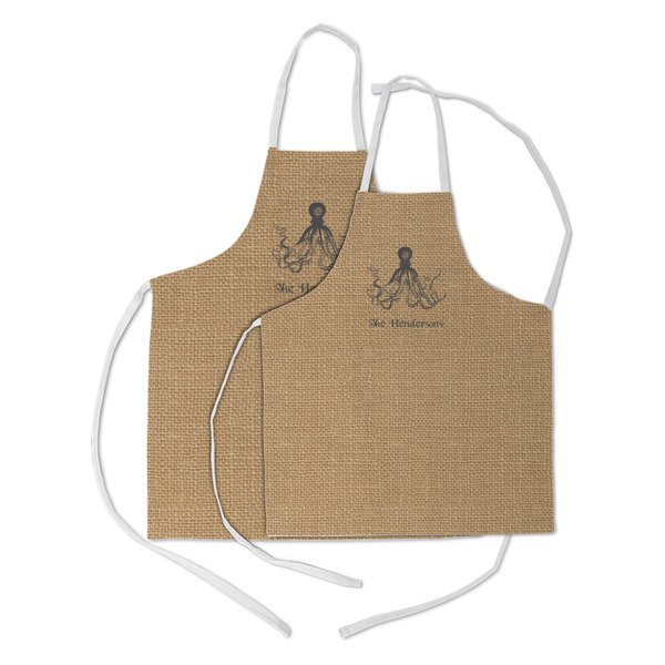Octopus & Burlap Print Kid's Aprons - Parent - Main