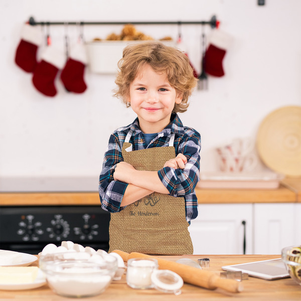 Octopus & Burlap Print Kid's Aprons - Small - Lifestyle