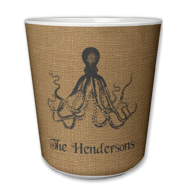Custom Octopus & Burlap Print Plastic Tumbler 6oz (Personalized)