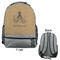 Octopus & Burlap Print Large Backpack - Gray - Front & Back View