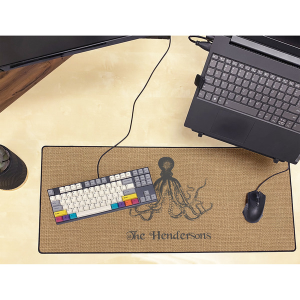 Octopus & Burlap Print Large Gaming Mats - LIFESTYLE