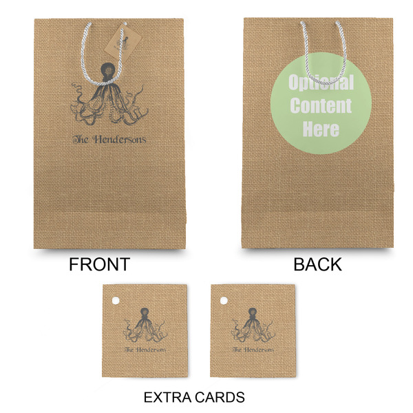 Octopus & Burlap Print Large Gift Bag - Approval