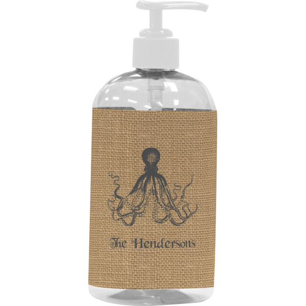 Octopus & Burlap Print Large Liquid Dispenser (16 oz) - White