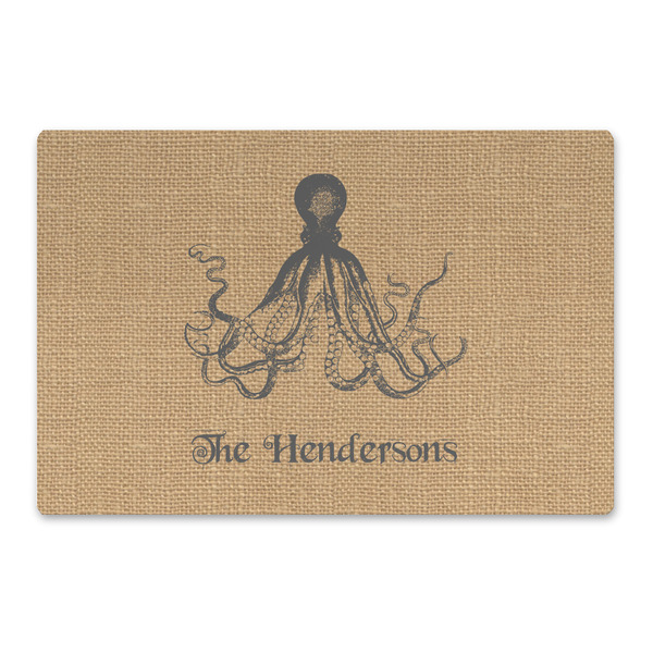 Custom Octopus & Burlap Print Large Rectangle Car Magnet (Personalized)