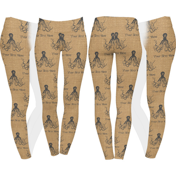 Octopus & Burlap Print Leggings Turn Around - Apvl