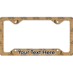 Octopus & Burlap Print License Plate Frame - Style C (Personalized)