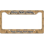 Octopus & Burlap Print License Plate Frame - Style B (Personalized)