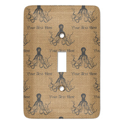 Octopus & Burlap Print Light Switch Cover (Personalized)