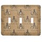 Octopus & Burlap Print Light Switch Cover (3 Toggle Plate) (Personalized)