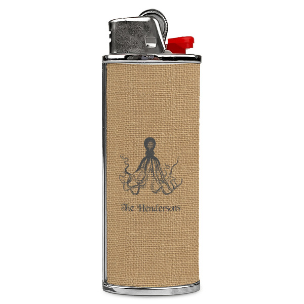 Custom Octopus & Burlap Print Case for BIC Lighters (Personalized)