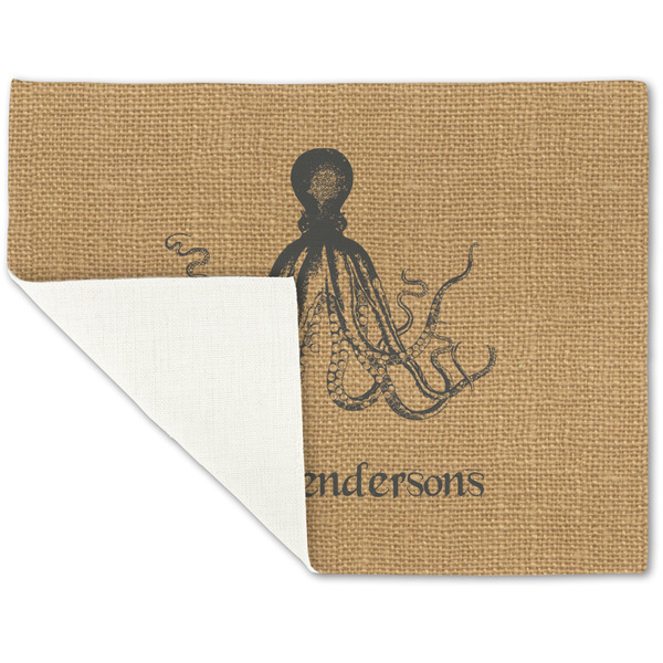 Octopus & Burlap Print Linen Placemat - Folded Corner (single side)