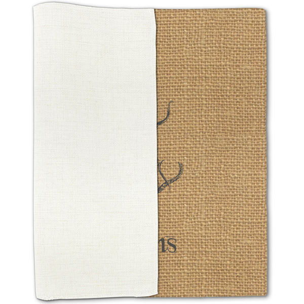 Octopus & Burlap Print Linen Placemat - Folded Half