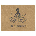 Octopus & Burlap Print Single-Sided Linen Placemat - Single w/ Name or Text