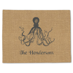 Octopus & Burlap Print Single-Sided Linen Placemat - Single w/ Name or Text