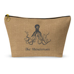 Octopus & Burlap Print Makeup Bag (Personalized)