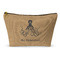 Octopus & Burlap Print Makeup Bag - Small - 8.5"x4.5" (Personalized)