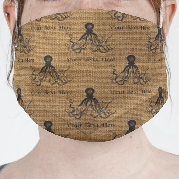 Custom Octopus & Burlap Print Face Mask Cover (Personalized)